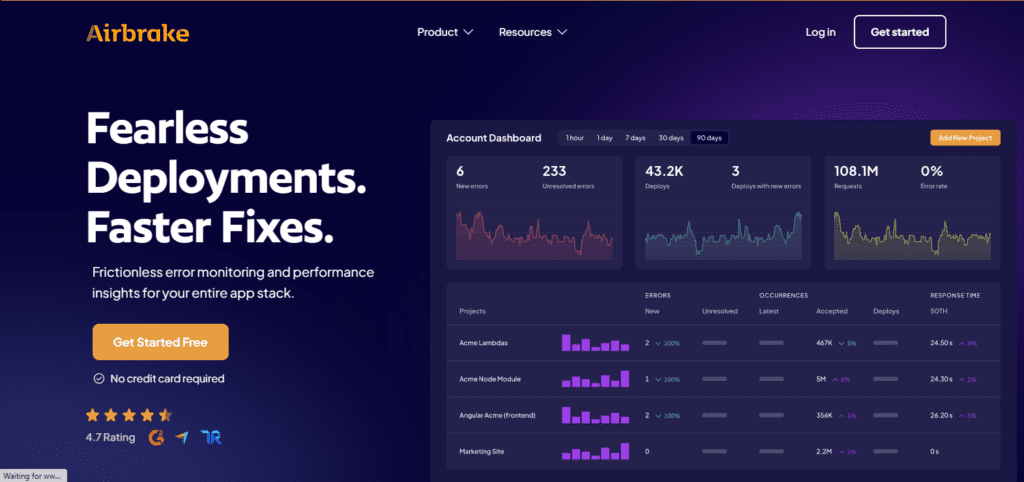 debugging tools (Airbrake)